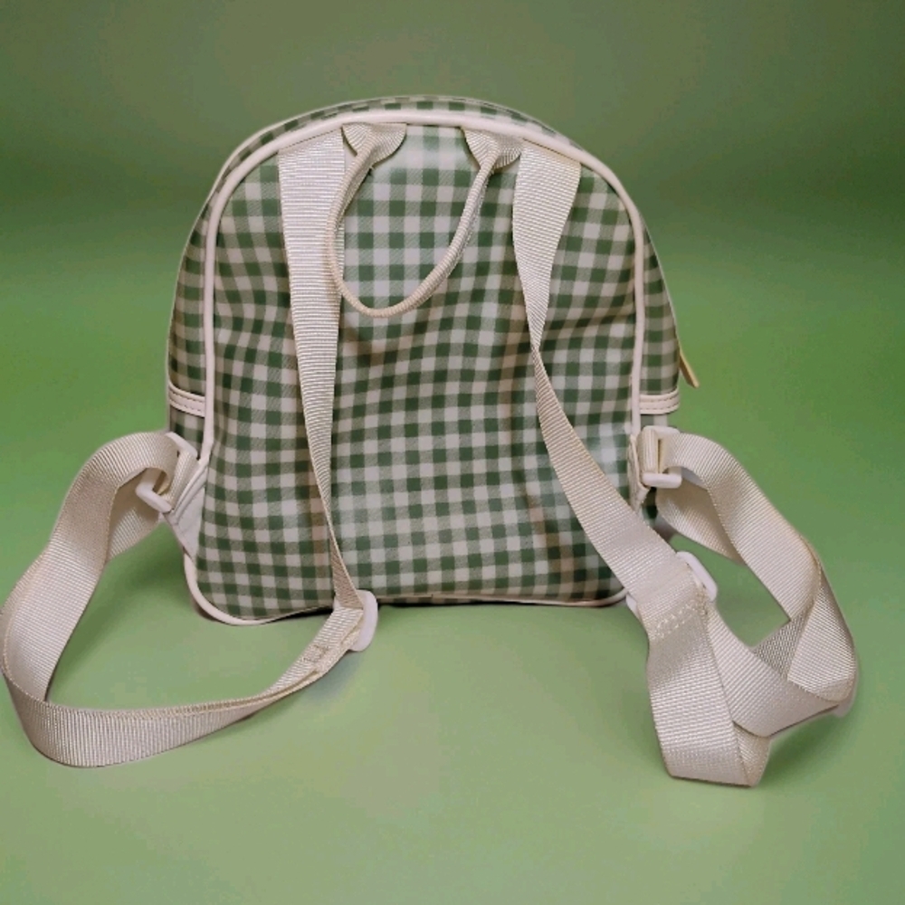 Guess Green White Checkered Backpack Gingham Pattern Crossbody Shoulder Bag - Picture 6 of 7